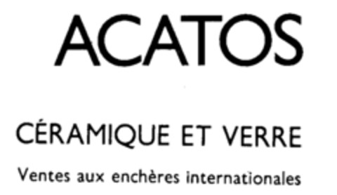 ACATOS CéRAMIQUE ET VERRE Ventes aux enchères internationales Logo (IGE, 02.04.1990)