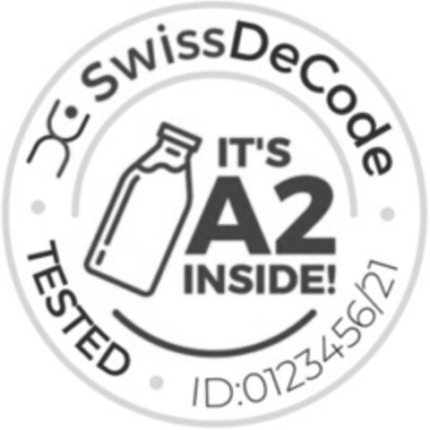 IT'S A2 INSIDE! SwissDeCode TESTED ID:0123456/21 Logo (IGE, 16.03.2022)