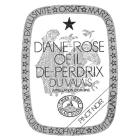 DIANE-ROSE OEIL-DE-PERDRIX DU VALAIS Logo (IGE, 31.03.1989)