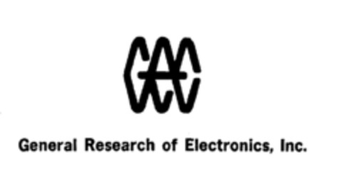 GRE General Research of Electronics, Inc. Logo (IGE, 04/20/1978)