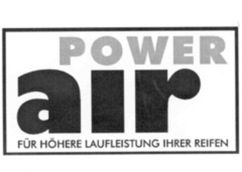 POWER air FÜR HÖHERE LAUFLEISTUNG IHRER REIFEN Logo (IGE, 02.12.1999)