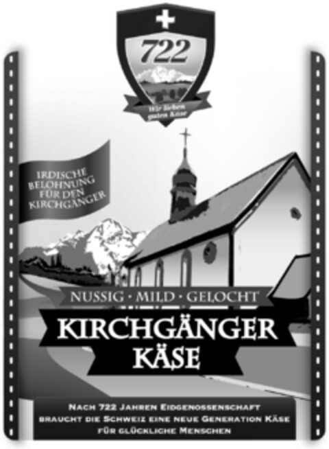 KIRCHGÄNGER KÄSE NUSSIG MILD GELOCHT 722 Wir lieben guten Käse Logo (IGE, 08/19/2013)