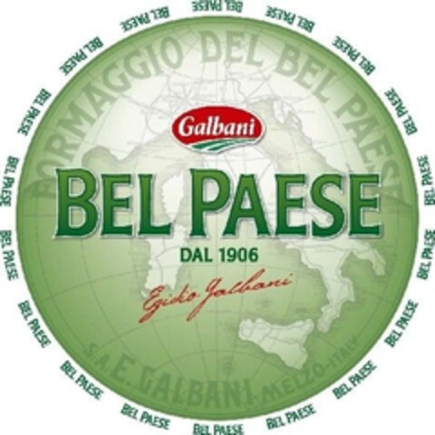 Galbani BEL PAESE DAL 1906 Egidio Galbani FORMAGGIO DEL BEL PAESE S.A. E. GALBANI MELZO-ITALY Logo (IGE, 03.11.2008)