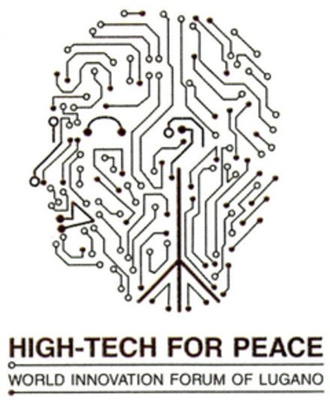 HIGH-TECH FOR PEACE WORLD INNOVATION FORUM OF LUGANO Logo (IGE, 05/18/2015)