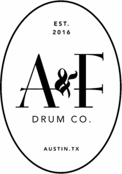 A&F DRUM CO. EST. 2016 AUSTIN, TX Logo (USPTO, 15.12.2016)