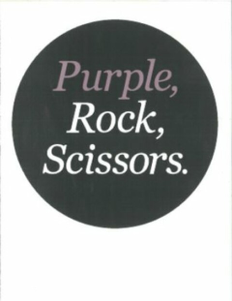 PURPLE, ROCK, SCISSORS. Logo (USPTO, 09.01.2009)