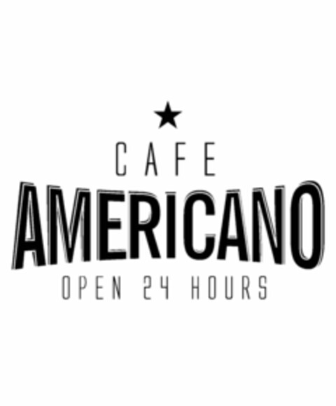 CAFE AMERICANO OPEN 24 HOURS Logo (USPTO, 07/07/2015)