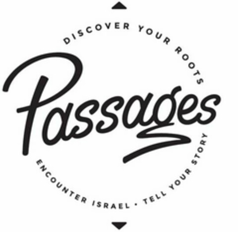 PASSAGES DISCOVER YOUR ROOTS ENCOUNTER ISRAEL · TELL YOUR STORY Logo (USPTO, 06.08.2018)