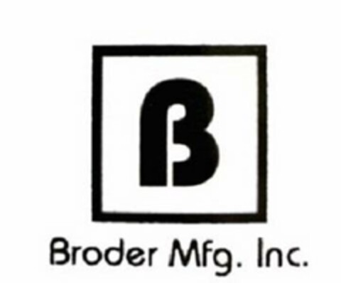 B BRODER MFG. INC. Logo (USPTO, 30.04.2020)