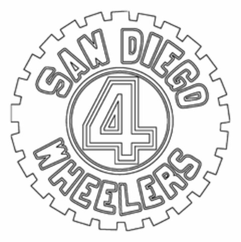 SAN DIEGO 4 WHEELERS Logo (USPTO, 09.11.2015)