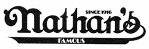 SINCE 1916 NATHAN'S FAMOUS Logo (USPTO, 09/05/2017)