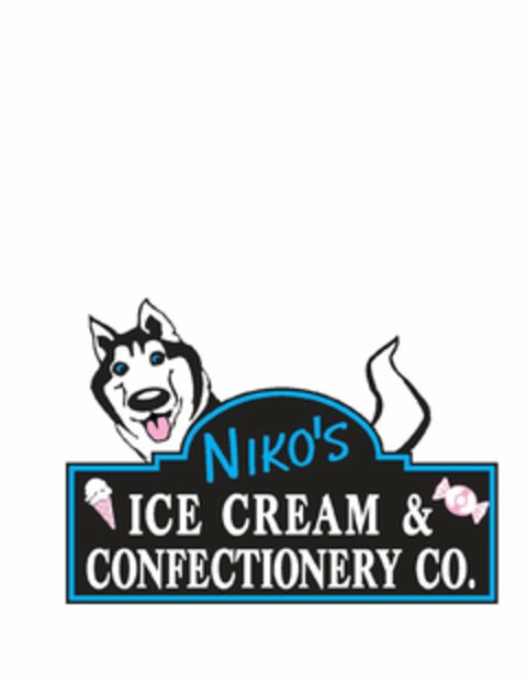 NIKOS ICE CREAM & CONFECTIONERY CO. Logo (USPTO, 11.08.2018)