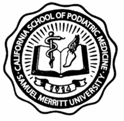 SAMUEL MERRITT UNIVERSITY · CALIFORNIA SCHOOL OF PODIATRIC MEDICINE · 1914 Logo (USPTO, 24.03.2009)