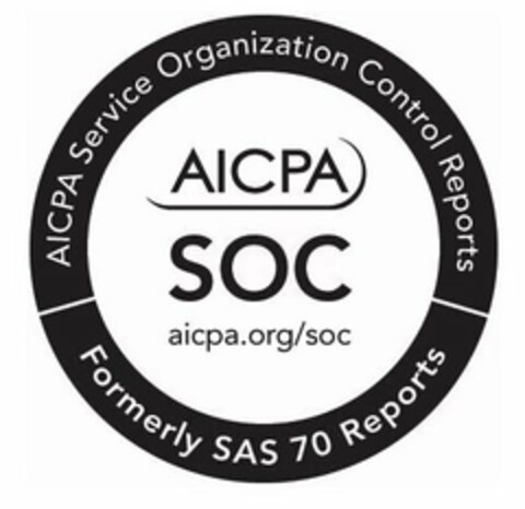 AICPA SOC AICPA.ORG/SOC AICPA SERVICE ORGANIZATION CONTROL REPORTS FORMERLY SAS 70 REPORTS Logo (USPTO, 17.05.2011)