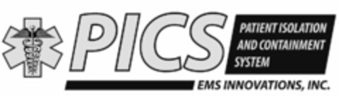 PICS PATIENT ISOLATION AND CONTAINMENT SYSTEM EMS INNOVATIONS, INC. Logo (USPTO, 10.11.2014)