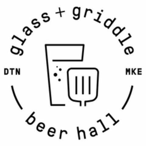 GLASS + GRIDDLE BEER HALL DTN MKE Logo (USPTO, 07/31/2018)