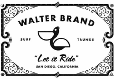 WALTER BRAND SURF TRUNKS "LET IT RIDE" SAN DIEGO, CALIFORNIA Logo (USPTO, 24.04.2019)