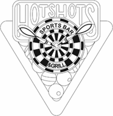 HOTSHOTS SPORTS BAR & GRILL Logo (USPTO, 02/25/2009)