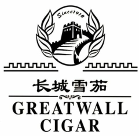 GREATWALL CIGAR SINCE 1918 Logo (USPTO, 25.01.2011)
