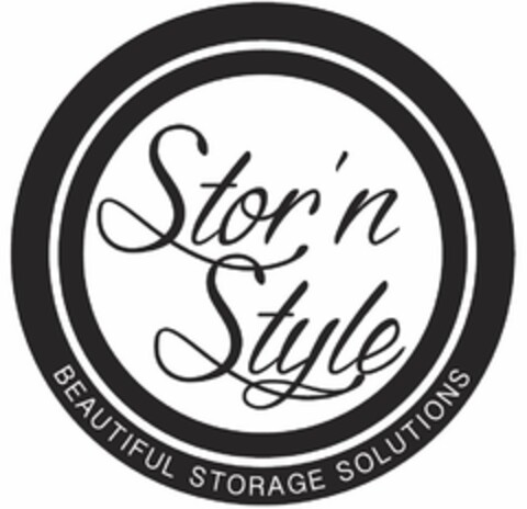 STOR'N STYLE BEAUTIFUL STORAGE SOLUTIONS Logo (USPTO, 03/15/2016)