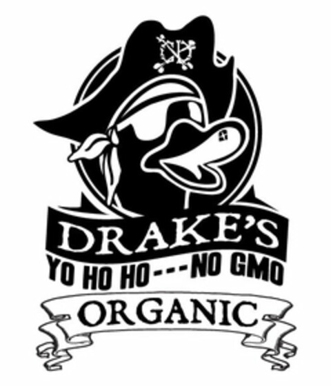 CD DRAKE'S YO HO HO - - - NO GMO ORGANIC Logo (USPTO, 16.03.2016)