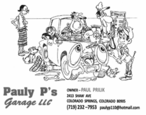 PAULY P'S GARAGE LLC Logo (USPTO, 27.03.2018)