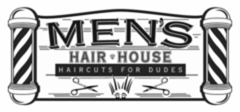 MEN'S HAIR HOUSE HAIRCUTS FOR DUDES Logo (USPTO, 30.08.2010)