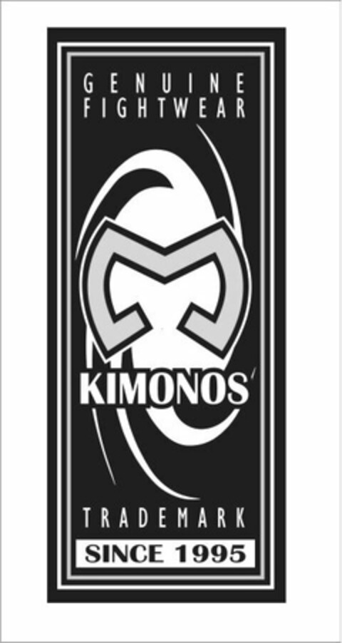 GENUINE FIGHTWEAR M KIMONOS TRADEMARK SINCE 1995 Logo (USPTO, 01/27/2011)