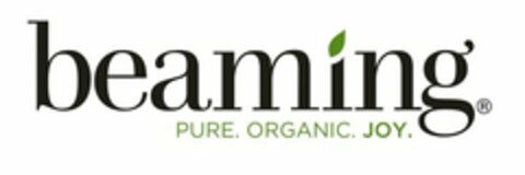 BEAMING PURE. ORGANIC. JOY. Logo (USPTO, 21.02.2013)