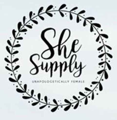 SHE SUPPLY UNAPOLOGETICALLY FEMALE Logo (USPTO, 11/19/2019)