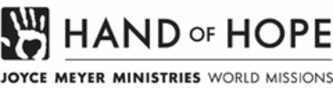 HAND OF HOPE JOYCE MEYER MINISTRIES WORLD MISSIONS Logo (USPTO, 09.01.2009)