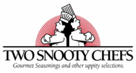 TWO SNOOTY CHEFS GOURMET SEASONINGS ANDOTHER UPPITY SELECTIONS. Logo (USPTO, 02/03/2012)