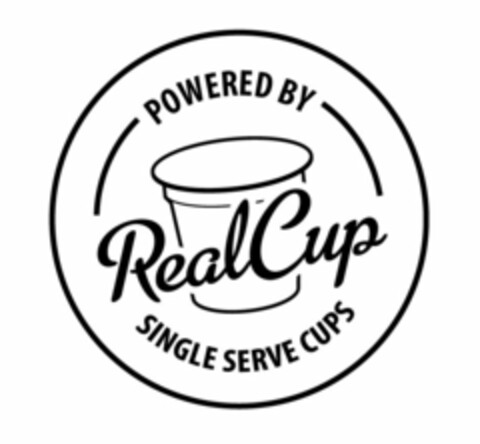 POWERED BY REALCUP SINGLE SERVE CUPS Logo (USPTO, 18.04.2013)