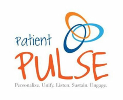 PATIENT PULSE PERSONALIZE UNIFY LISTEN SUSTAIN ENGAGE Logo (USPTO, 07/03/2013)