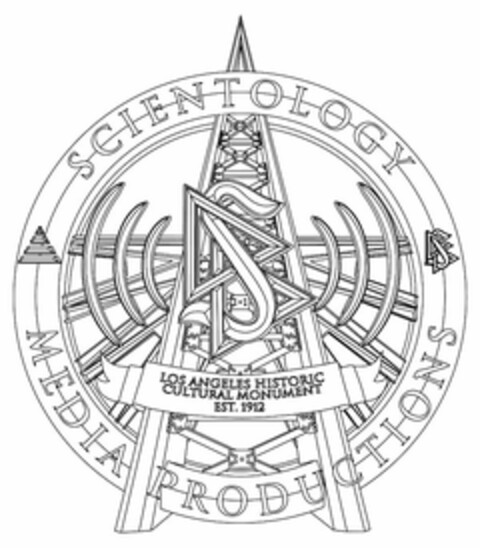 S SCIENTOLOGY MEDIA PRODUCTIONS LOS ANGELES HISTORIC CULTURE MONUMENT EST. 1912 Logo (USPTO, 07/14/2014)