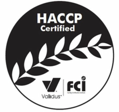 HACCP CERTIFIED V VALIDUS FCI FACILITY CERTIFICATION INSTITUTE Logo (USPTO, 22.04.2013)