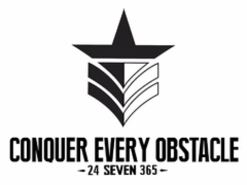 CONQUER EVERY OBSTACLE 24 SEVEN 365 Logo (USPTO, 07/17/2014)