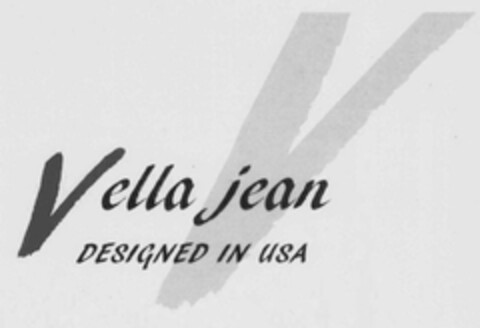 V VELLA JEAN DESIGNED IN USA Logo (USPTO, 10.08.2016)