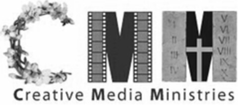 CMM CREATIVE MEDIA MINISTRIES I II III IV V VI VII VIII IX X Logo (USPTO, 05.01.2010)