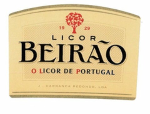 19 29 LICOR BEIRÃO O LICOR DE PORTUGAL J. CARRANCA REDONDO, LDA Logo (USPTO, 18.10.2014)