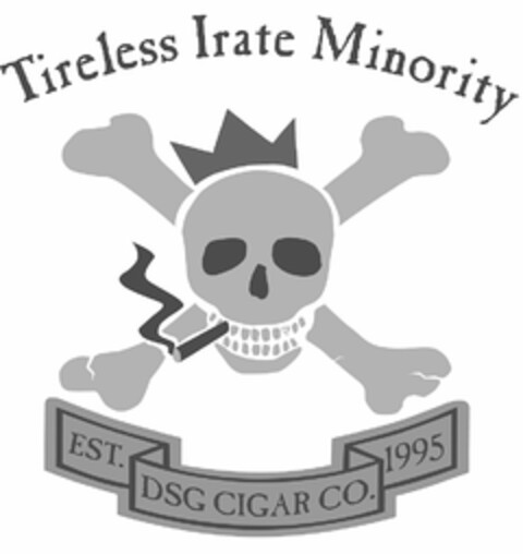 TIRELESS IRATE MINORITY DSG CIGAR CO. EST. 1995 Logo (USPTO, 05.01.2015)