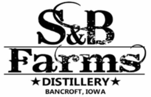 S&B FARMS DISTILLERY BANCROFT, IOWA Logo (USPTO, 06/14/2019)