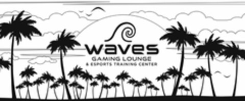 WAVES GAMING LOUNGE & ESPORTS TRAINING CENTER Logo (USPTO, 23.08.2019)