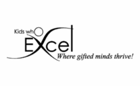 KIDS WHO EXCEL WHERE GIFTED MINDS THRIVE! Logo (USPTO, 30.07.2009)