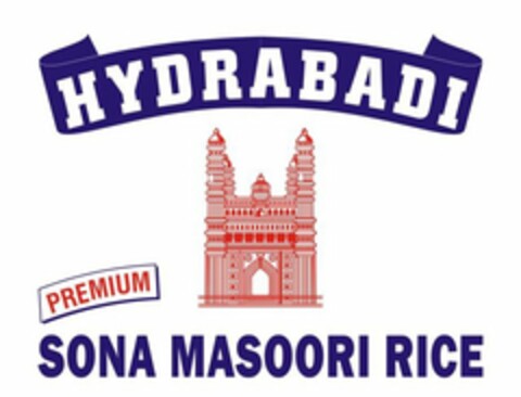 HYDRABADI PREMIUM SONA MASOORI RICE Logo (USPTO, 11/10/2009)