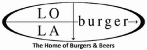 LO LA BURGER THE HOME OF BURGERS & BEERS Logo (USPTO, 10/04/2013)