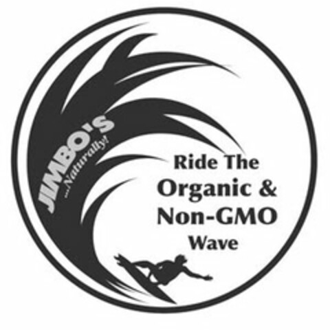 JIMBO'S...NATURALLY! RIDE THE ORGANIC &NON-GMO WAVE Logo (USPTO, 21.11.2016)