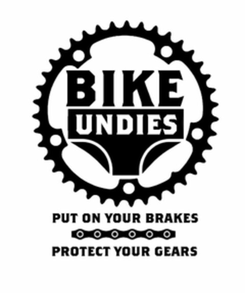 BIKE UNDIES PUT ON YOUR BRAKES PROTECT YOUR GEARS Logo (USPTO, 11/14/2019)