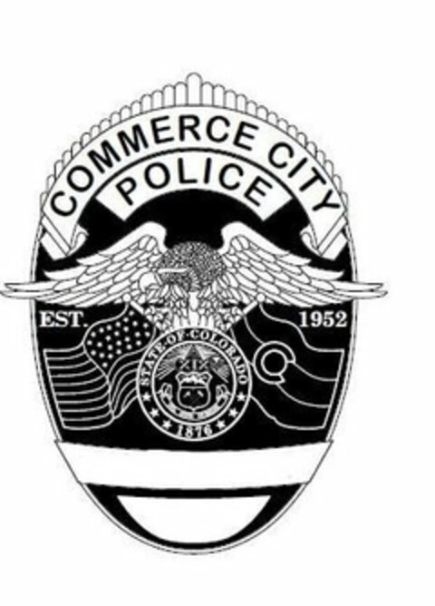 COMMERCE CITY POLICE EST. 1952 STATE OF COLORADO NIL SINE NUMINE 1876 Logo (USPTO, 16.12.2019)