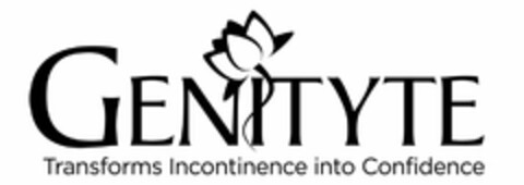 GENITYTE TRANSFORMS INCONTINENCE INTO CONFIDENCE Logo (USPTO, 12/17/2009)